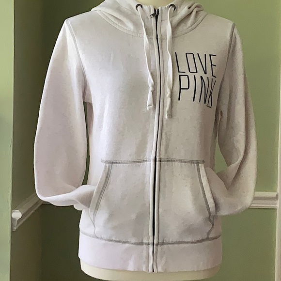 Victoria’s Secret Love Pink Size Medium Hooded Sweat Shirt W/Kangaroo Pocket. - Picture 4 of 7